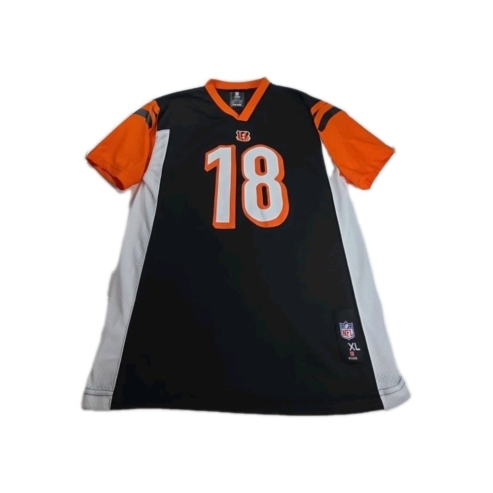 Cincinnati Bengals Youth Boys XL Football Jersey #18 Green NFL TEAM APPAREL